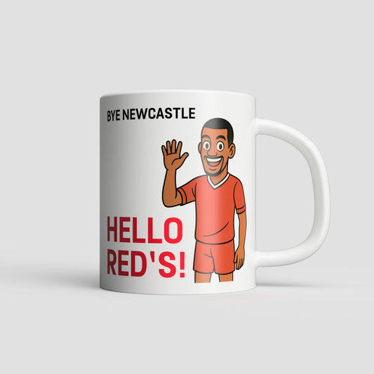Isak Bye Newcastle, Hello Reds Mug - White